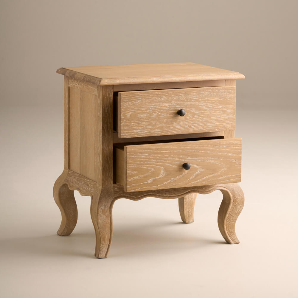 Sienna Beau 2 Drawer Bedside, Weathered Oak